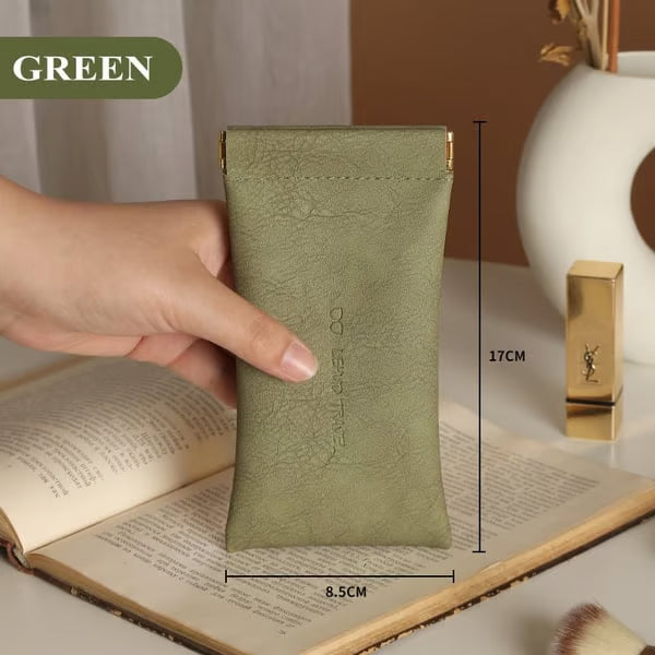Custodia organizer in pelle con chiusura a scatto