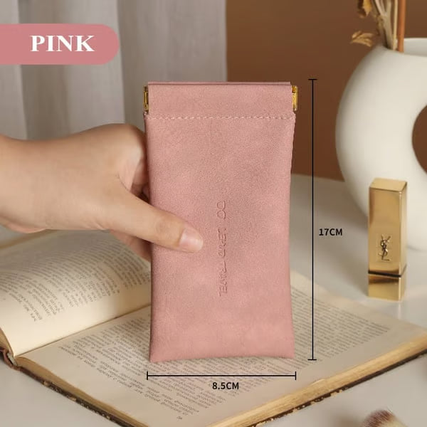 Custodia organizer in pelle con chiusura a scatto