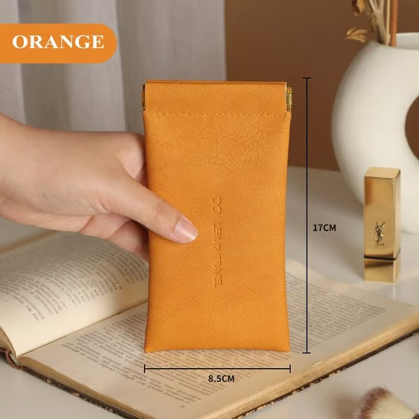 Custodia organizer in pelle con chiusura a scatto