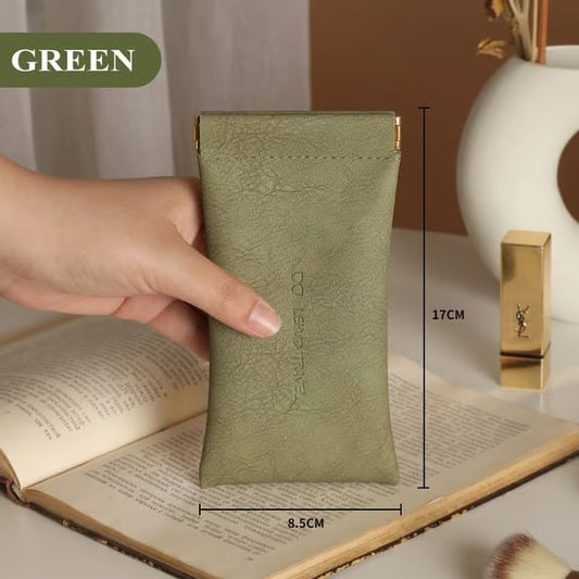 Custodia organizer in pelle con chiusura a scatto